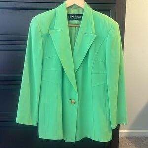 Vintage 90’s Louis Feraud Designer Blazer Lime Green Size 6